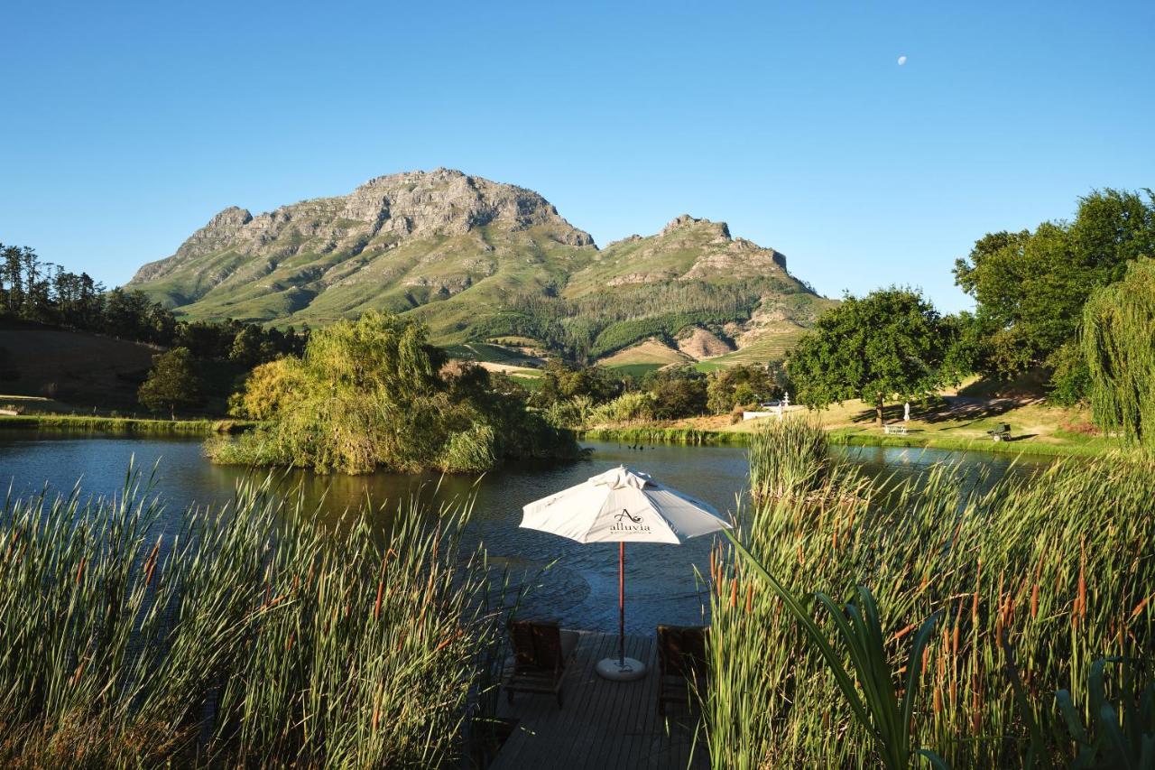 Alluvia Boutique Winery & Luxury Accommodation Stellenbosch Exterior photo View of the Kleinrivierveld